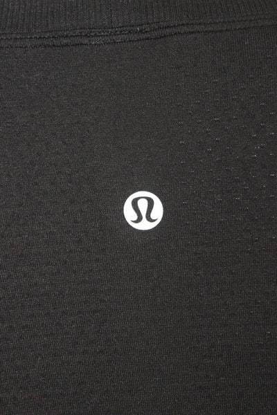 Lululemon Women Basic T-Shirt Black Crew Neck Long Sleeve Poly Blend Size 4