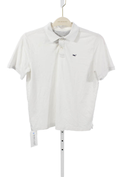 Vineyard Vines Boys Cotton Blend Short Sleeve Polo Shirt White Size XL