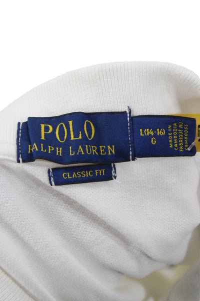 Polo Ralph Lauren Boys Cotton Short Sleeve Polo Shirt White Size L