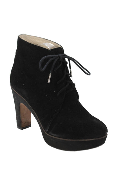 Michael Michael Kors Womens Suede Divina Platform Boots Shoes Black Size 10M