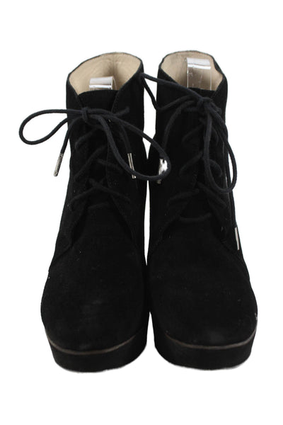 Michael Michael Kors Womens Suede Divina Platform Boots Shoes Black Size 10M