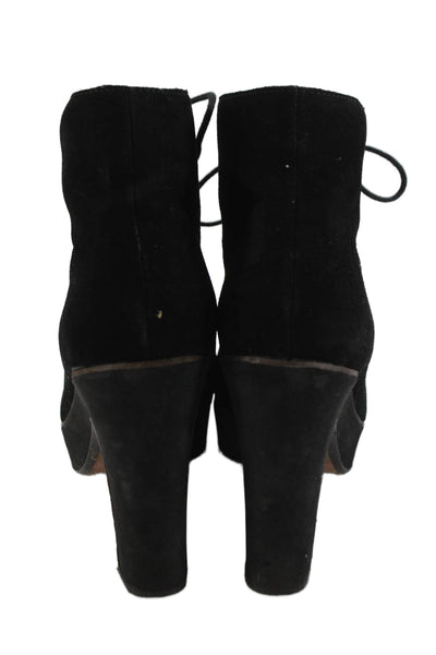 Michael Michael Kors Womens Suede Divina Platform Boots Shoes Black Size 10M