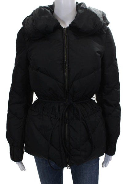Add Womens Puffer Jacket Black Zip Long Sleeve Winter Size 4