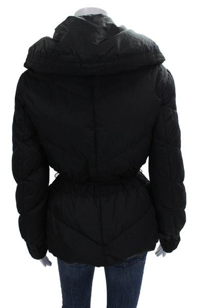 Add Womens Puffer Jacket Black Zip Long Sleeve Winter Size 4