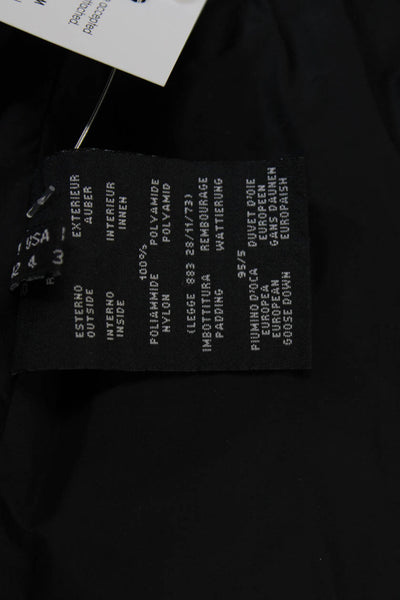 Add Womens Puffer Jacket Black Zip Long Sleeve Winter Size 4