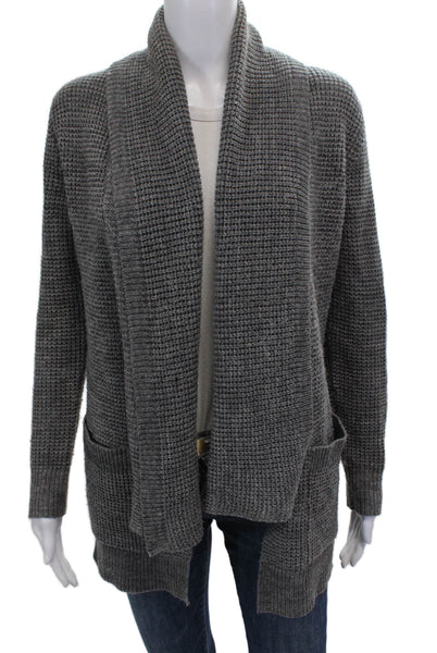 Michael Michael Kors Womens Gray Waffle Knit Collared Cardigan Petite Size XS