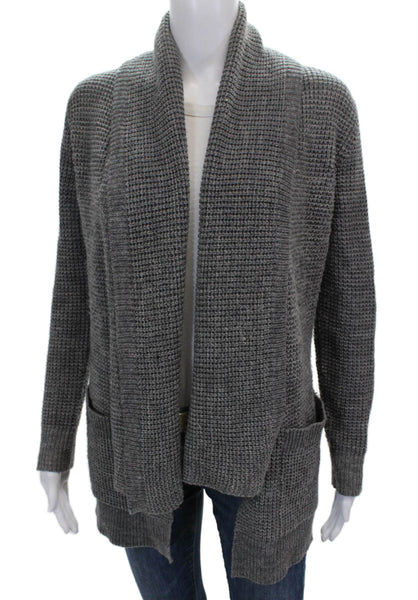 Michael Michael Kors Womens Gray Waffle Knit Collared Cardigan Petite Size XS