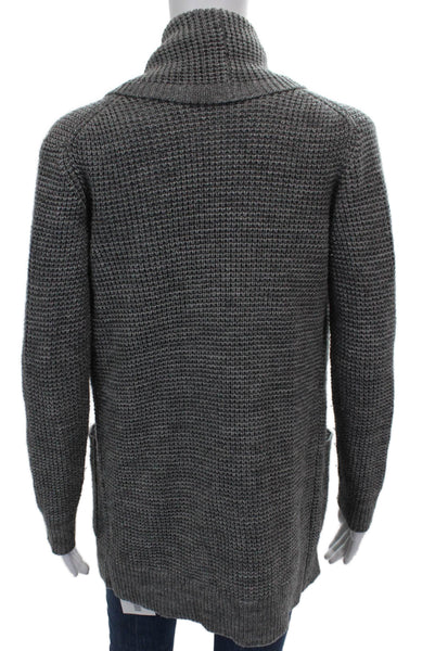 Michael Michael Kors Womens Gray Waffle Knit Collared Cardigan Petite Size XS