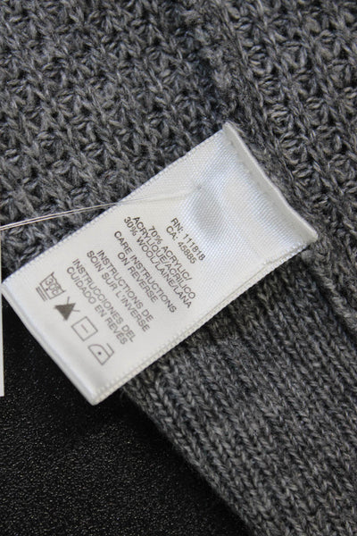 Michael Michael Kors Womens Gray Waffle Knit Collared Cardigan Petite Size XS