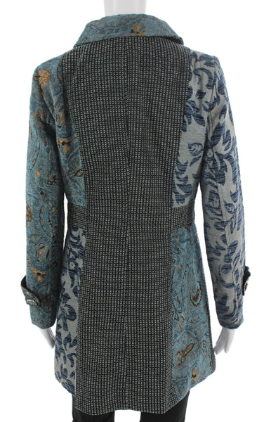 Venus Women Basic Jacket Paisley Multicolor Polyester Button Long Sleeve Size 2