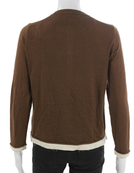 Zara Womens Silk Brown Cardigan Long Sleeve Size S
