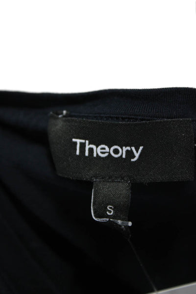 Theory Womens Basic Pima Cotton Crew Neck Short Sleeve T Shirt Blue Size S