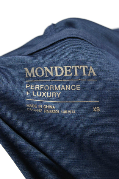 Mondetta Performance Gear Womens Blue Striped Hooded Pullover Size XS