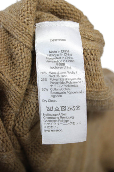 Madewell Women Brown Wool V Neck Long Sleeve Pullover Sweater Size 2XS
