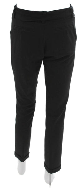 Hotel Particulier Women Ankle Pants Black Polyester Blend Drawstring Size S