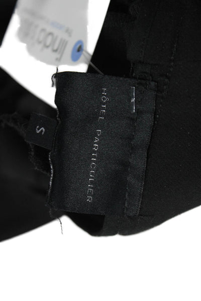 Hotel Particulier Women Ankle Pants Black Polyester Blend Drawstring Size S