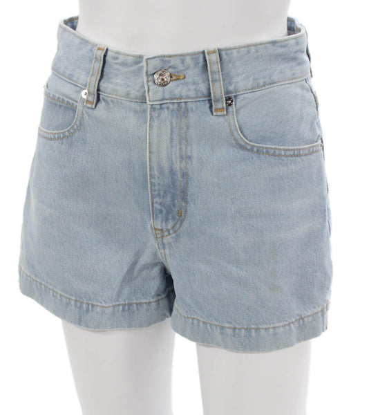 Frame Womens Hot Pants Blue Cotton Button Solid Spring Size 24