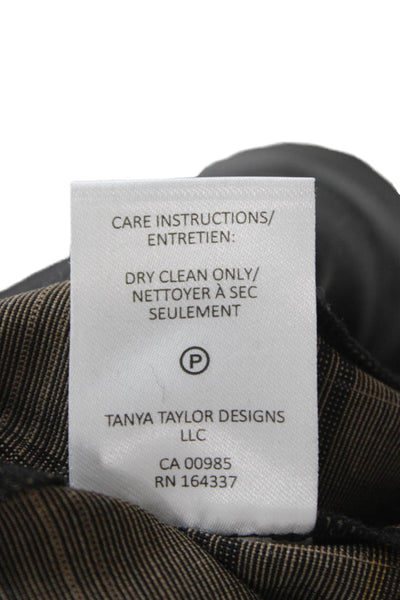 Tanya Taylor Women Chino Shorts Brown Plaid Wool Button Size 2