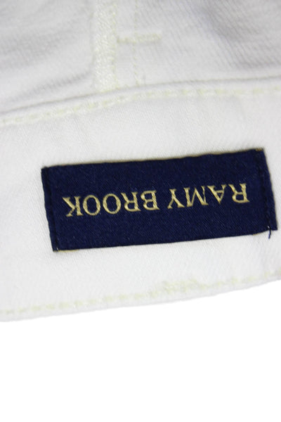 Ramy Brook Women Hot Pants White Cotton Button Solid Size 23
