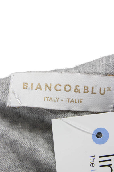 Bianco & Blu Women Petite Gray Boat Neck Pullover Sweater Size S