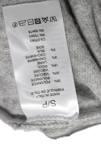 Bianco & Blu Women Petite Gray Boat Neck Pullover Sweater Size S