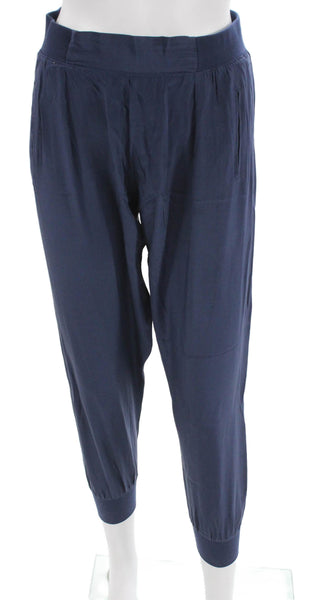 ATM Womens Silk Jogger Pants Blue Pull On Inseam 28 Size XS