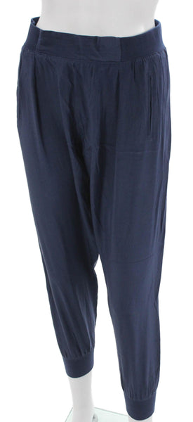 ATM Womens Silk Jogger Pants Blue Pull On Inseam 28 Size XS