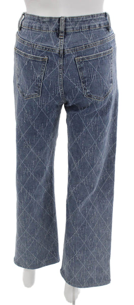 Hello Miss Womens Argyle Blue Straight Jeans Size 36