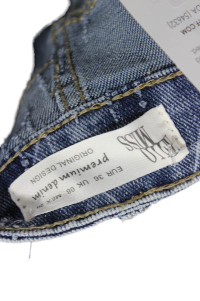 Hello Miss Womens Argyle Blue Straight Jeans Size 36