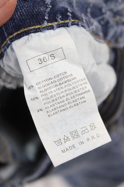 Hello Miss Womens Argyle Blue Straight Jeans Size 36