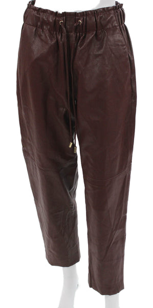 Zara Womens Paperbag Pants Brown Drawstring Size XS
