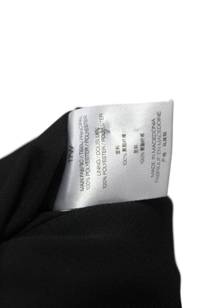 IRO Women Shift Dress Black Long Sleeve Round Neck Polyester Size 38