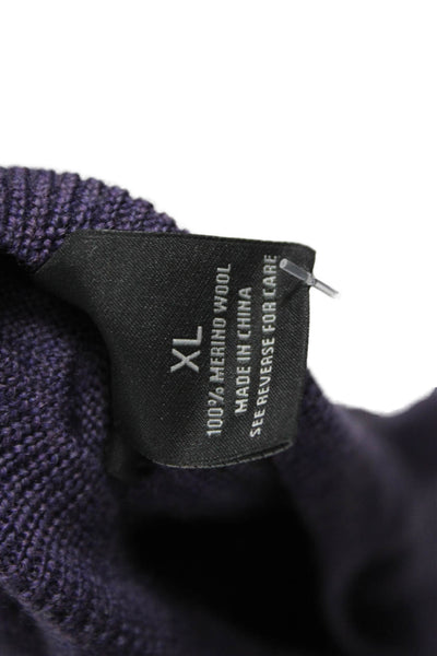 Bloomingdales The Mens Store Mens Purple Merino V Neck Pullover Sweater Size XL