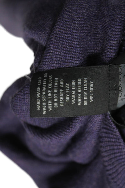 Bloomingdales The Mens Store Mens Purple Merino V Neck Pullover Sweater Size XL