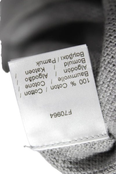 Lacoste Men Gray Cotton V-Neck Long Sleeve Pullover Sweater Size 2XL