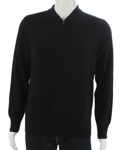 Club Monaco Mens Black Wool Mock Neck Pullover Size L