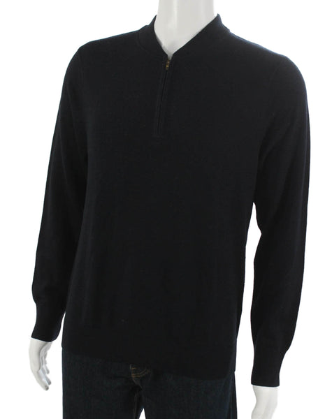 Club Monaco Mens Black Wool Mock Neck Pullover Size L