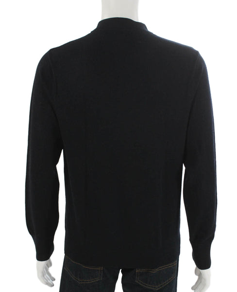 Club Monaco Mens Black Wool Mock Neck Pullover Size L
