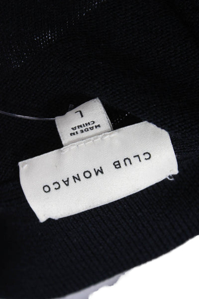 Club Monaco Mens Black Wool Mock Neck Pullover Size L