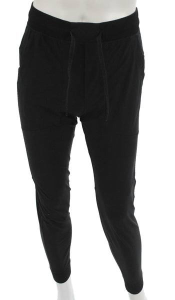 Lululemon Unisex Adults Joggers Black Cotton Drawstring Solid Size S