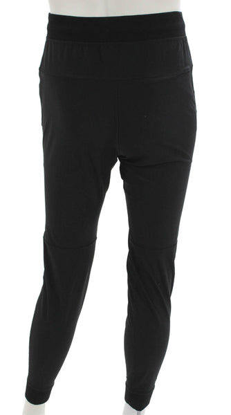 Lululemon Unisex Adults Joggers Black Cotton Drawstring Solid Size S