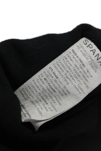 Spanx Women Wrap Coatigan Black Long Sleeve Collared Modal Size M