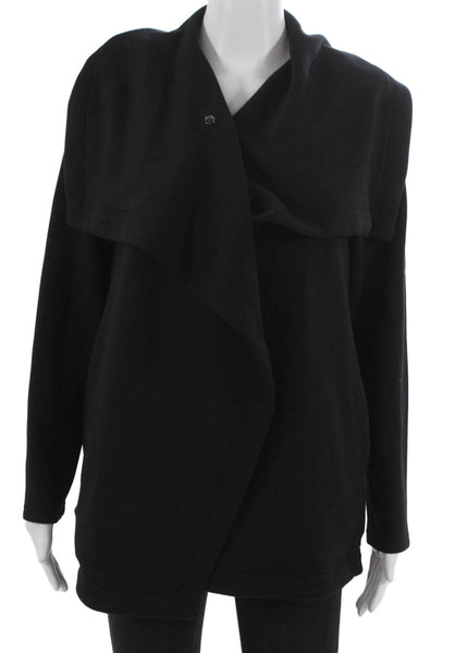 Spanx Women Basic Jacket Black Cowl Neck Long Sleeve Fall Size M