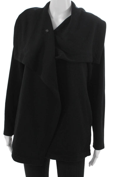 Spanx Women Basic Jacket Black Cowl Neck Long Sleeve Fall Size M