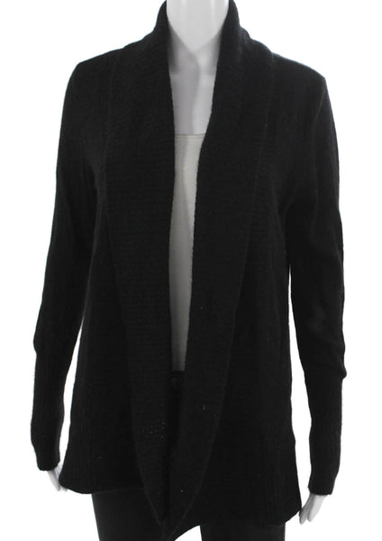 Bloomingdales Women Cashmere Collared Long Sleeve Cardigan Black Size S