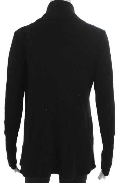 Bloomingdales Women Cashmere Collared Long Sleeve Cardigan Black Size S
