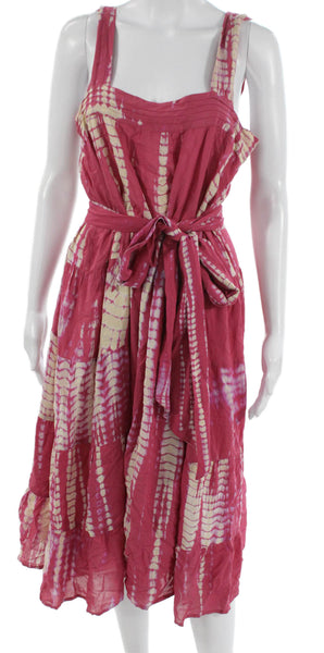 Natalie Martin Women Sundress Multicolor Square Neck Sleeveless Knee Size S