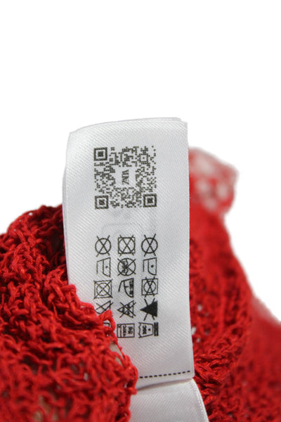 Zara Women Tank Dress Red Cotton Scoop Neck Knee Length Size L
