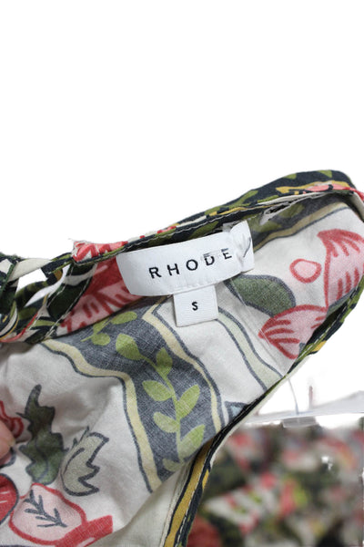 Rhode Womens Fit & Flare Dress Multicolor Cotton Short Sleeve Mini Size S