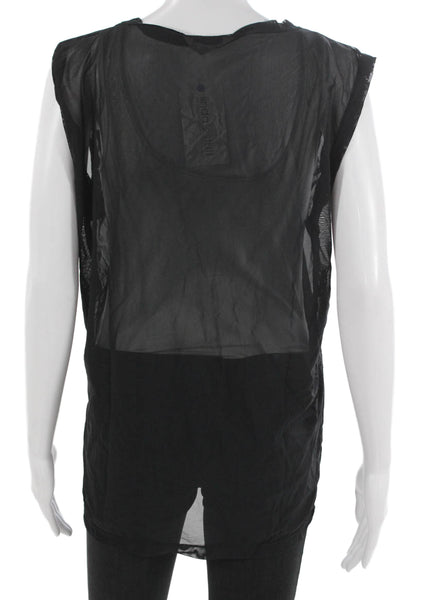 Olympia Womens Sleeveless V-Neck Basic Nylon Tank Black Size PP
